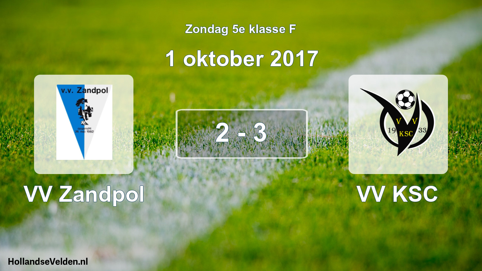 Total number of matches played: VV Zandpol - VV KSC 2 - 3 (1 October 2017)
