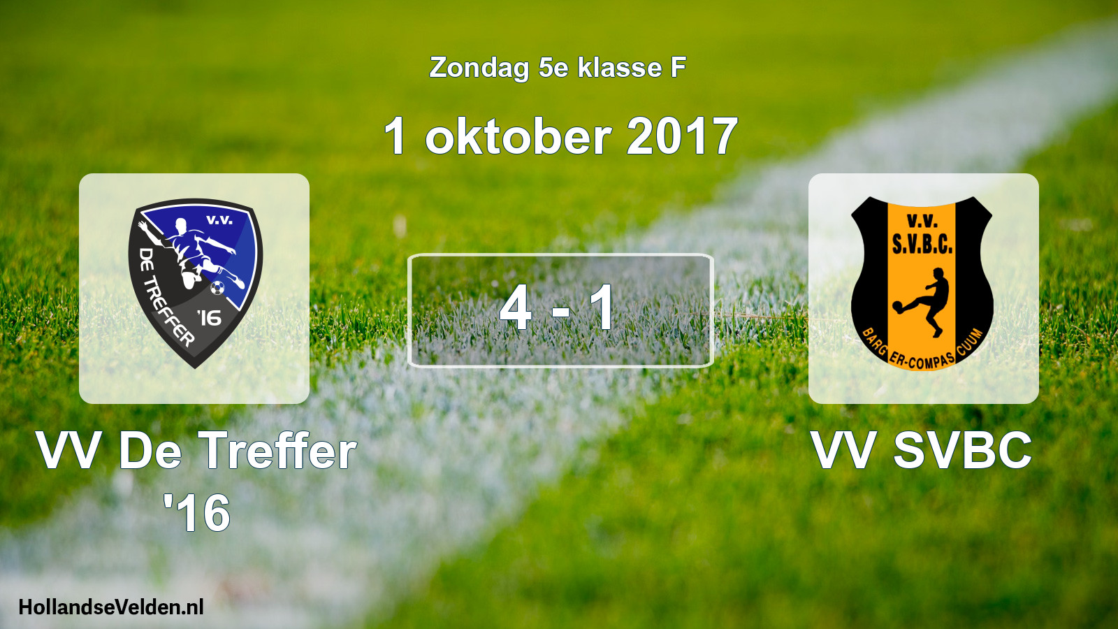 Total number of matches played: VV De Treffer '16 - VV SVBC 4 - 1 (1 October 2017)