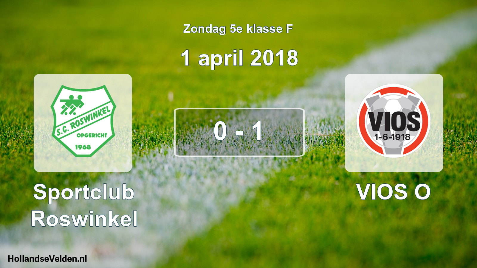 Total number of matches played: Sportclub Roswinkel - VIOS O 0 - 1 (1 April 2018)