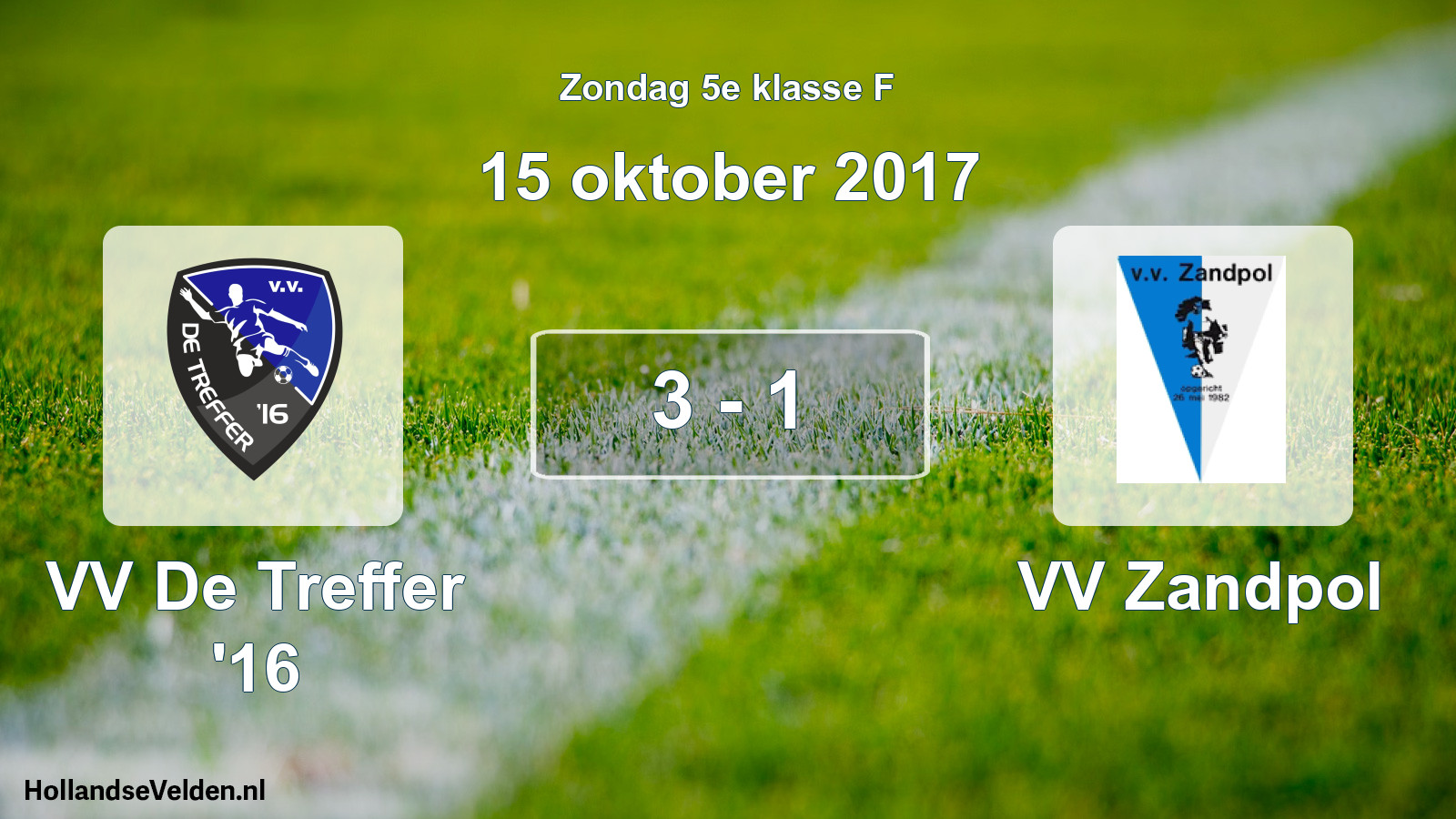 Total number of matches played: VV De Treffer '16 - VV Zandpol 3 - 1 (15 October 2017)