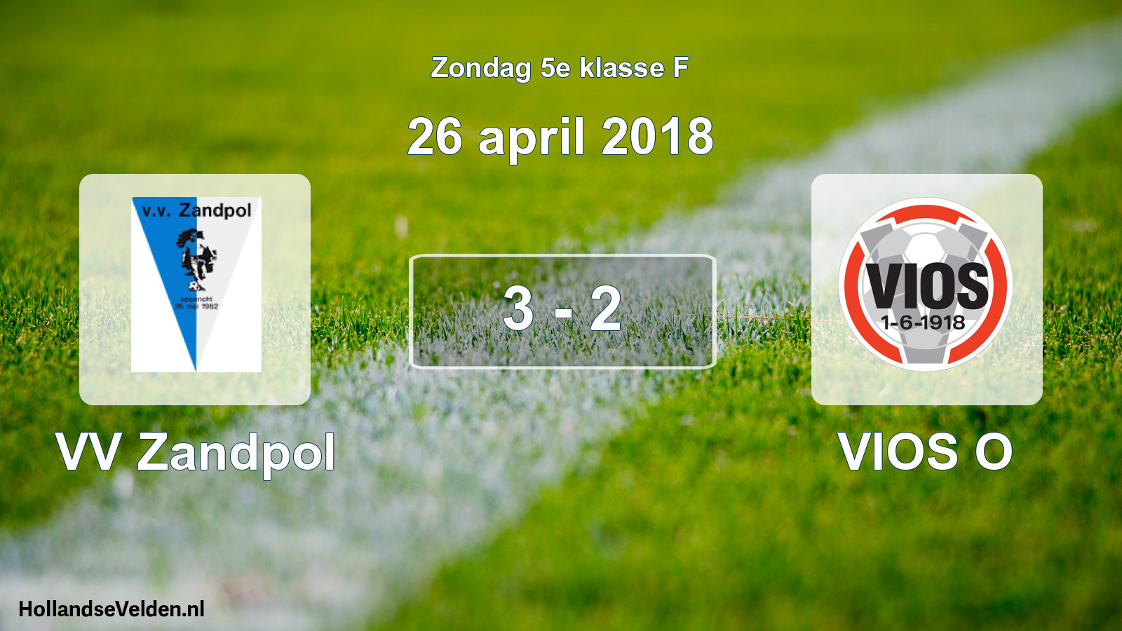 Total number of matches played: VV Zandpol - VIOS O 3 - 2 (26 April 2018)