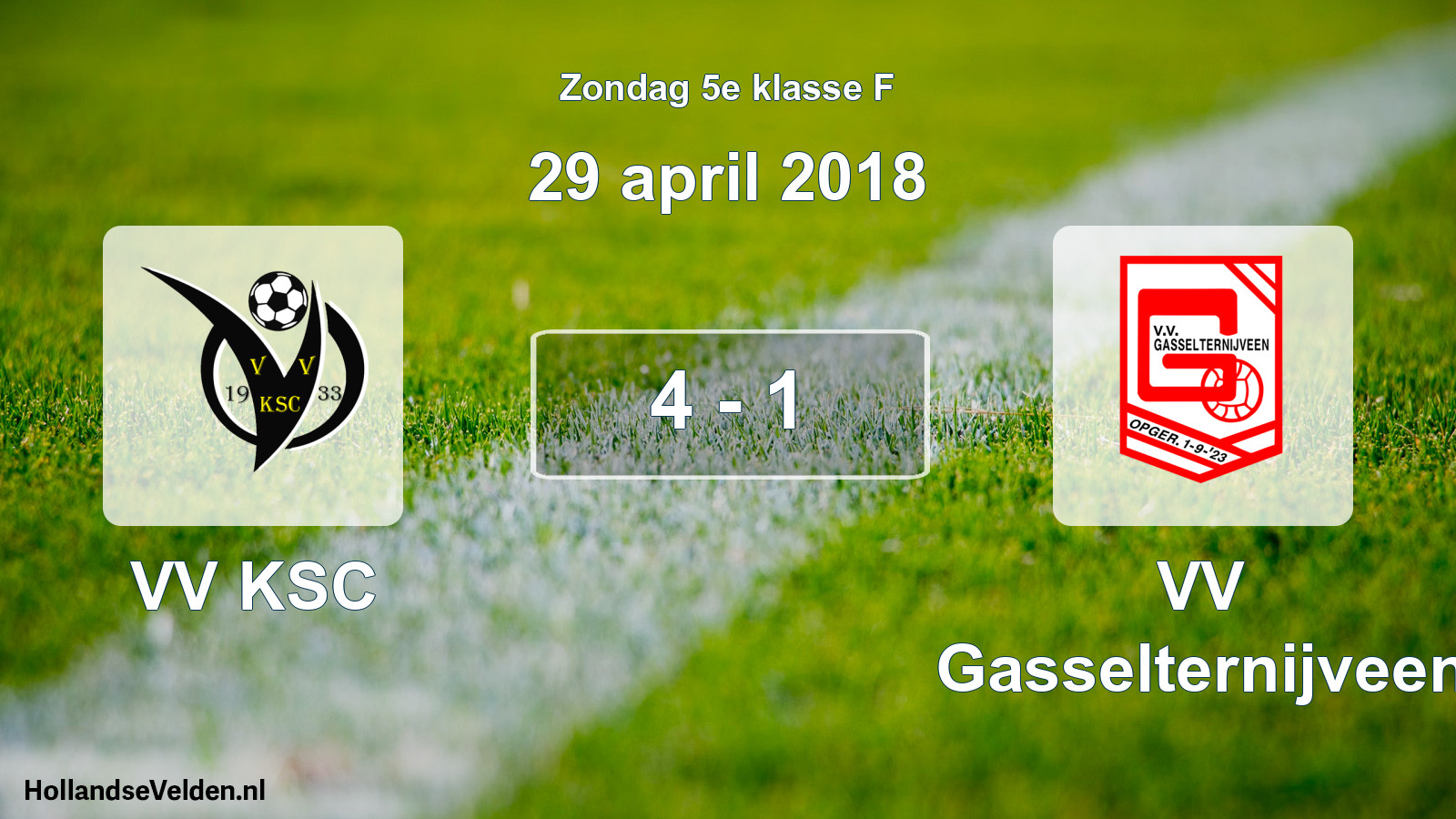 Total number of matches played: VV KSC - VV Gasselternijveen 4 - 1 (29 April 2018)