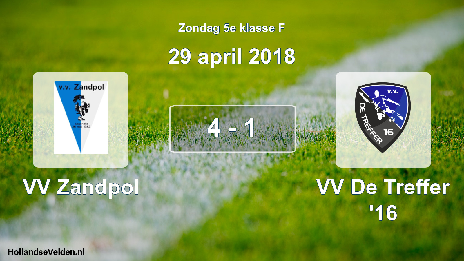 Total number of matches played: VV Zandpol - VV De Treffer '16 4 - 1 (29 April 2018)
