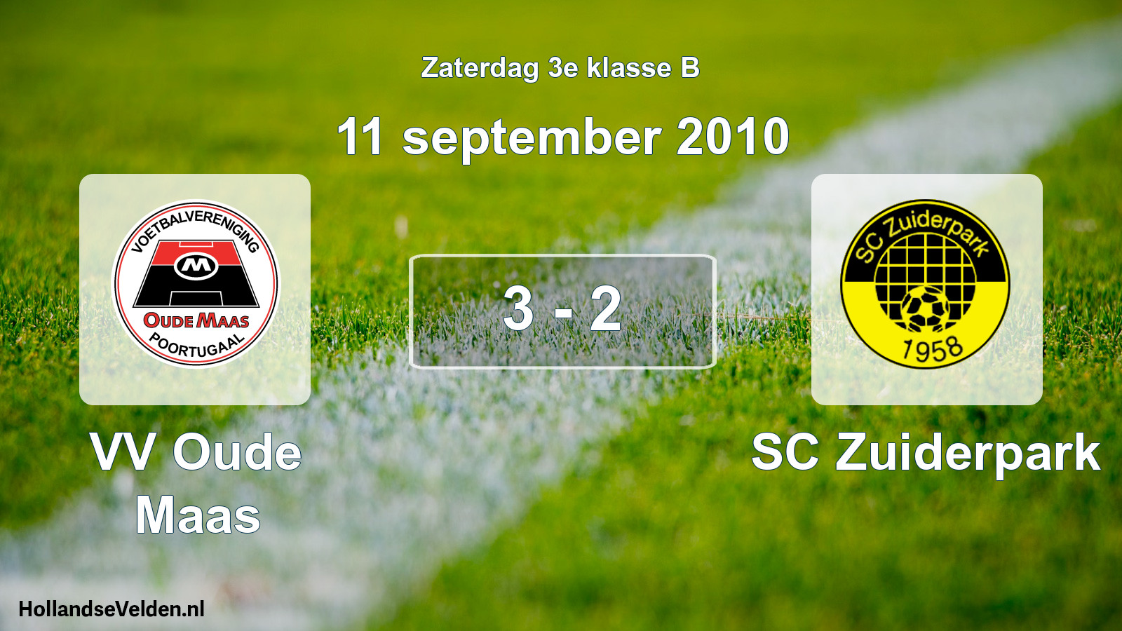 Total number of matches played: VV Oude Maas - SC Zuiderpark 3 - 2 (11 September 2010)