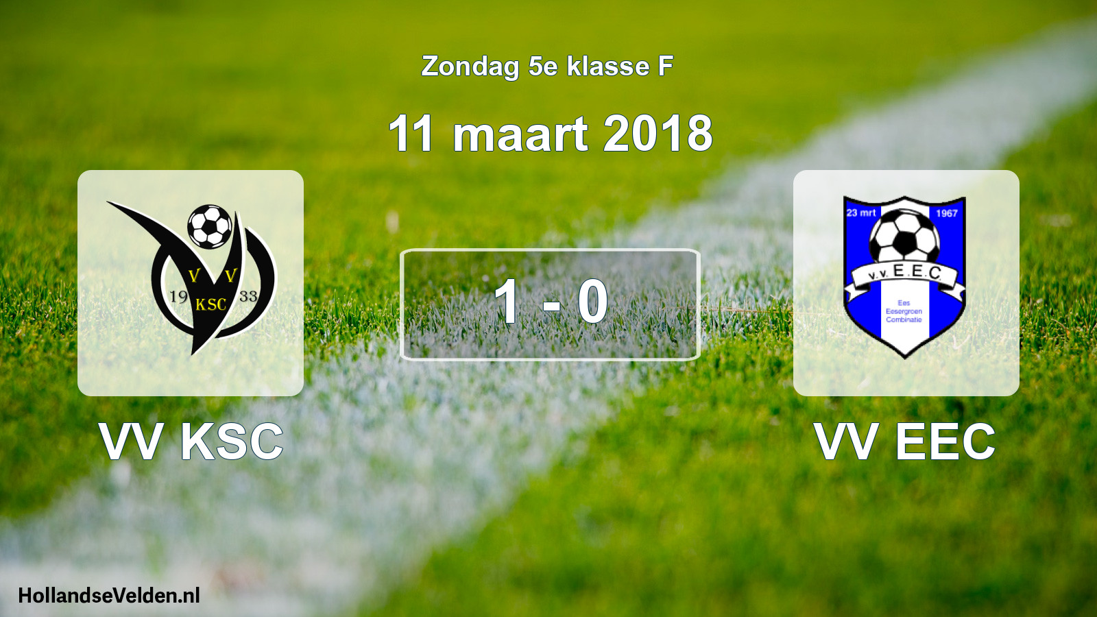 Total number of matches played: VV KSC - VV EEC 1 - 0 (11 March 2018)