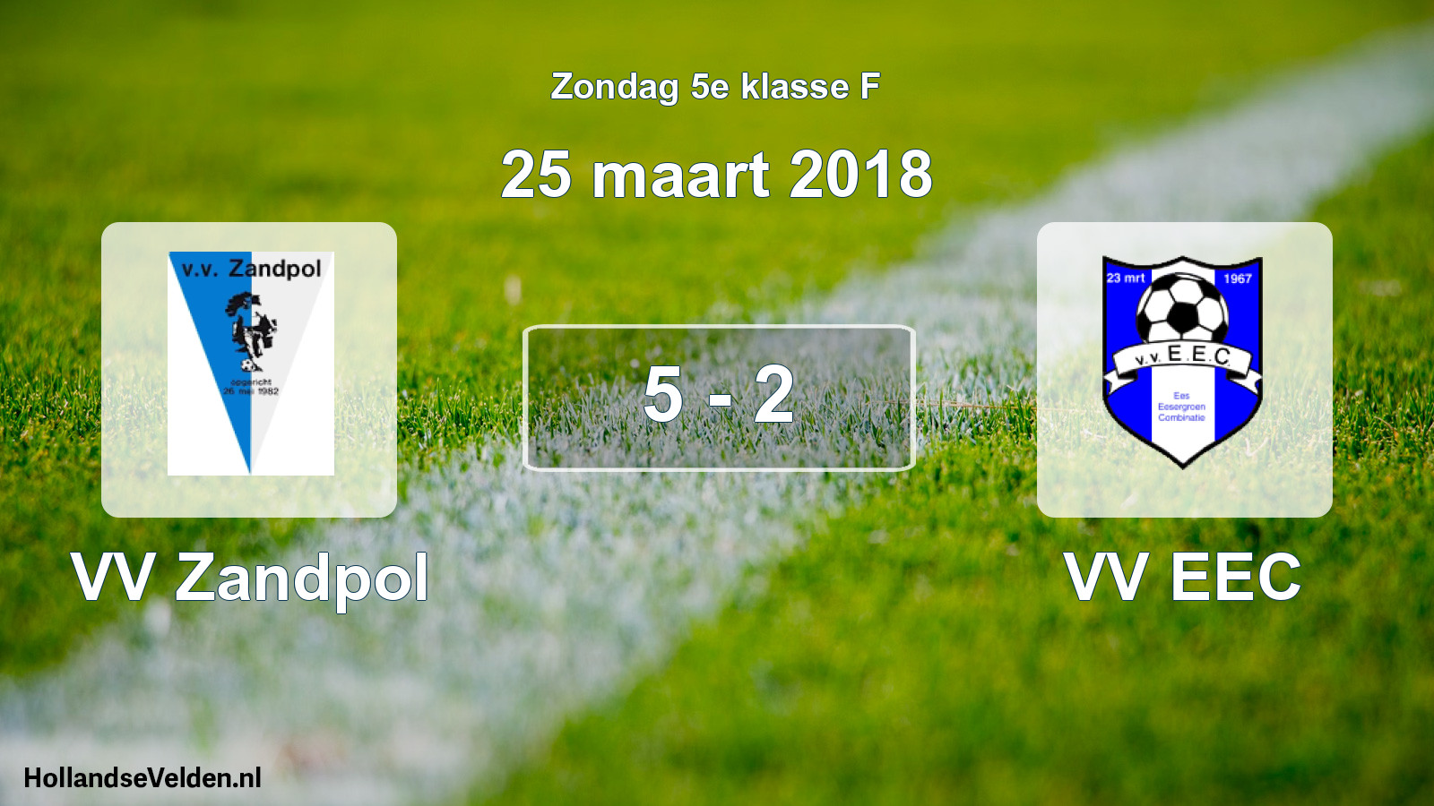 Total number of matches played: VV Zandpol - VV EEC 5 - 2 (25 March 2018)