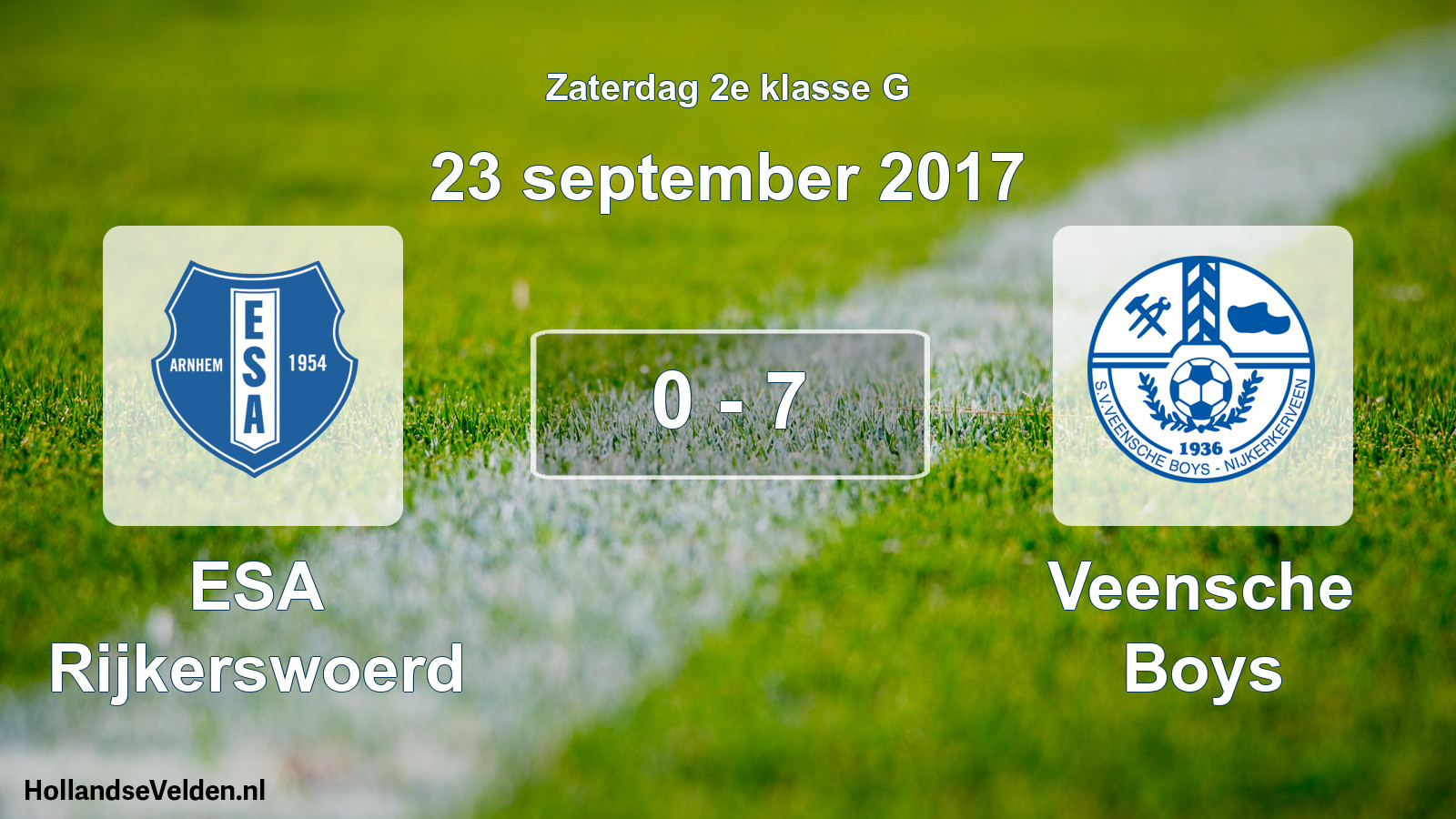 Total number of matches played: ESA Rijkerswoerd - Veensche Boys 0 - 7 (23 September 2017)