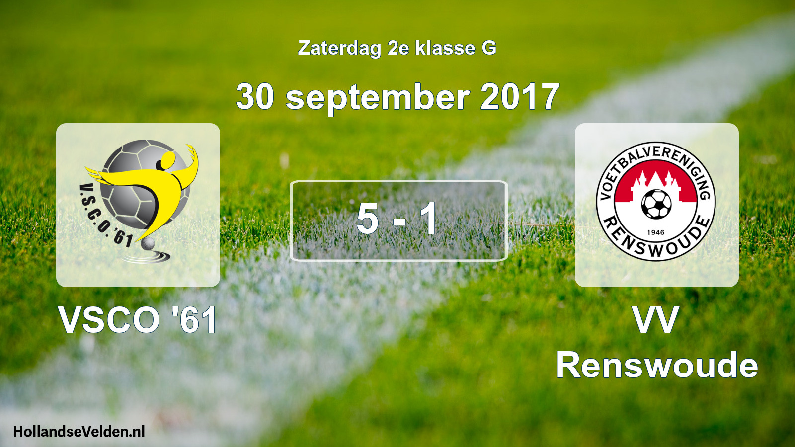 Total number of matches played: VSCO '61 - VV Renswoude 5 - 1 (30 September 2017)