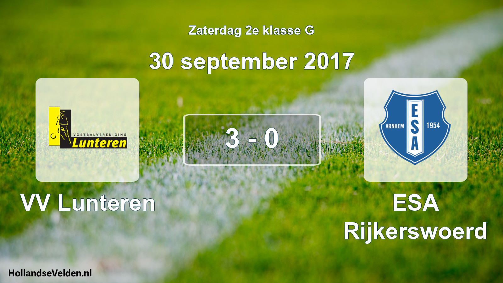 Total number of matches played: VV Lunteren - ESA Rijkerswoerd 3 - 0 (30 September 2017)