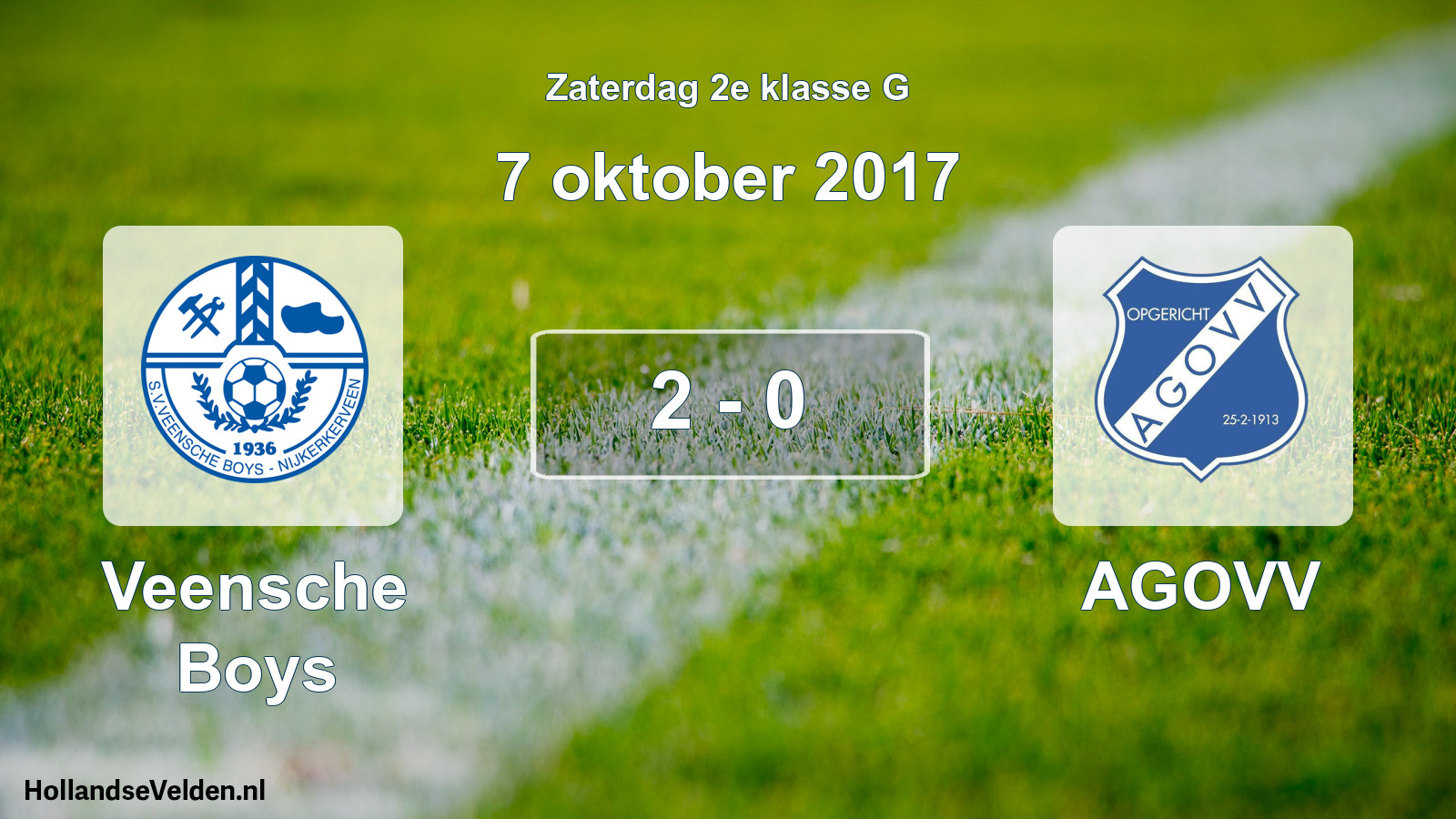 Total number of matches played: Veensche Boys - AGOVV 2 - 0 (7 October 2017)