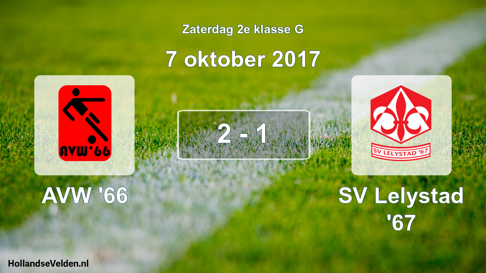 Total number of matches played: AVW '66 - SV Lelystad '67 2 - 1 (7 October 2017)