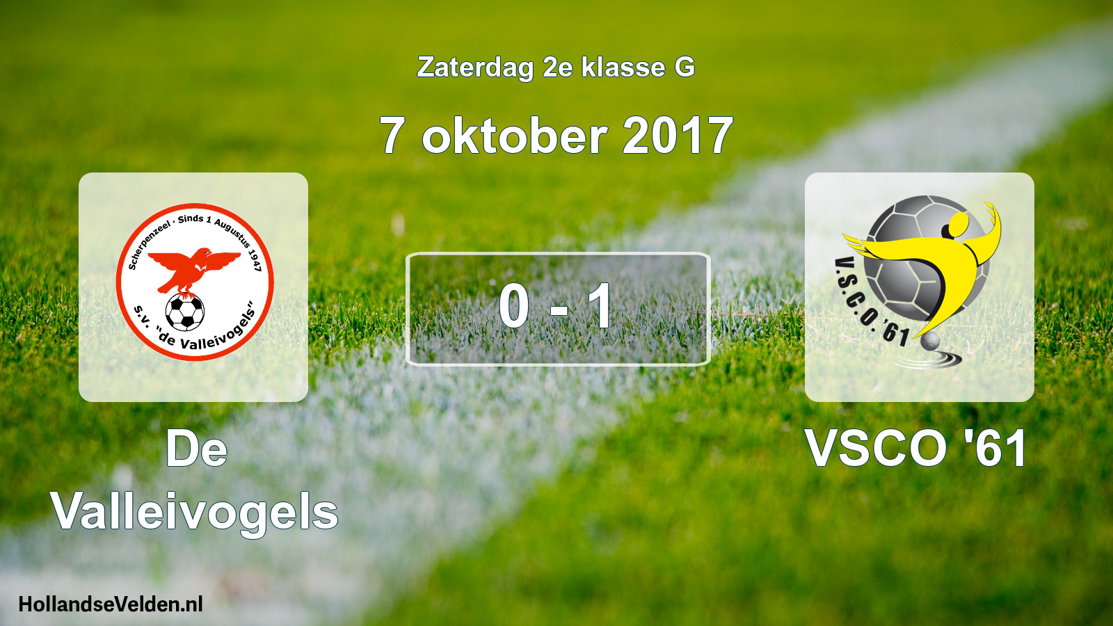Total number of matches played: De Valleivogels - VSCO '61 0 - 1 (7 October 2017)