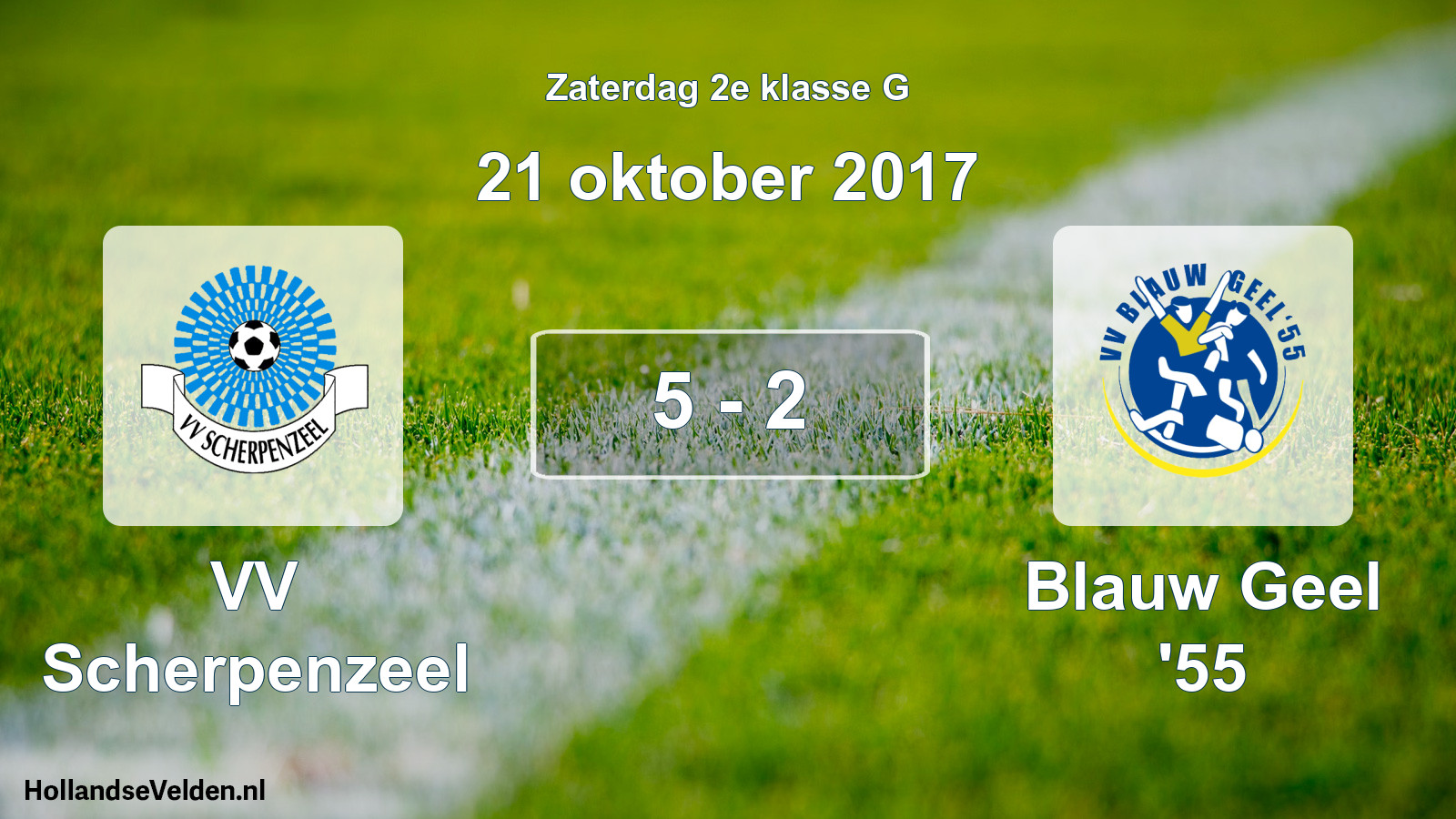Total number of matches played: VV Scherpenzeel - Blauw Geel '55 5 - 2 (21 October 2017)