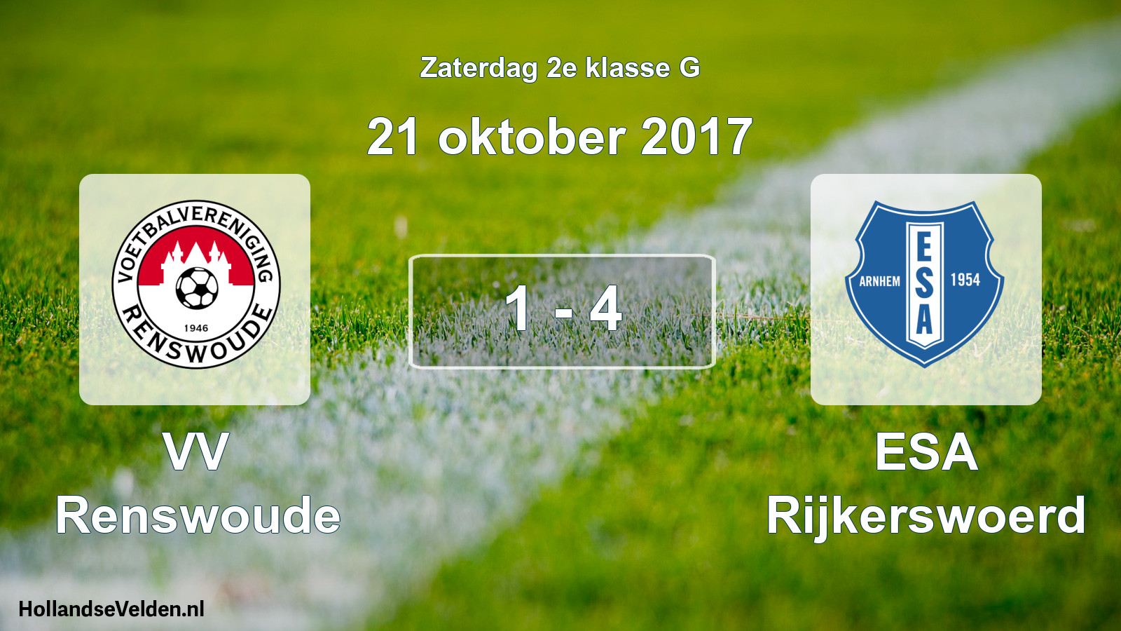 Total number of matches played: VV Renswoude - ESA Rijkerswoerd 1 - 4 (21 October 2017)