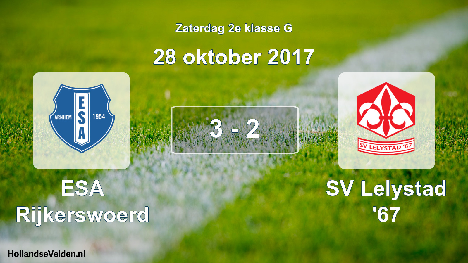 Total number of matches played: ESA Rijkerswoerd - SV Lelystad '67 3 - 2 (28 October 2017)