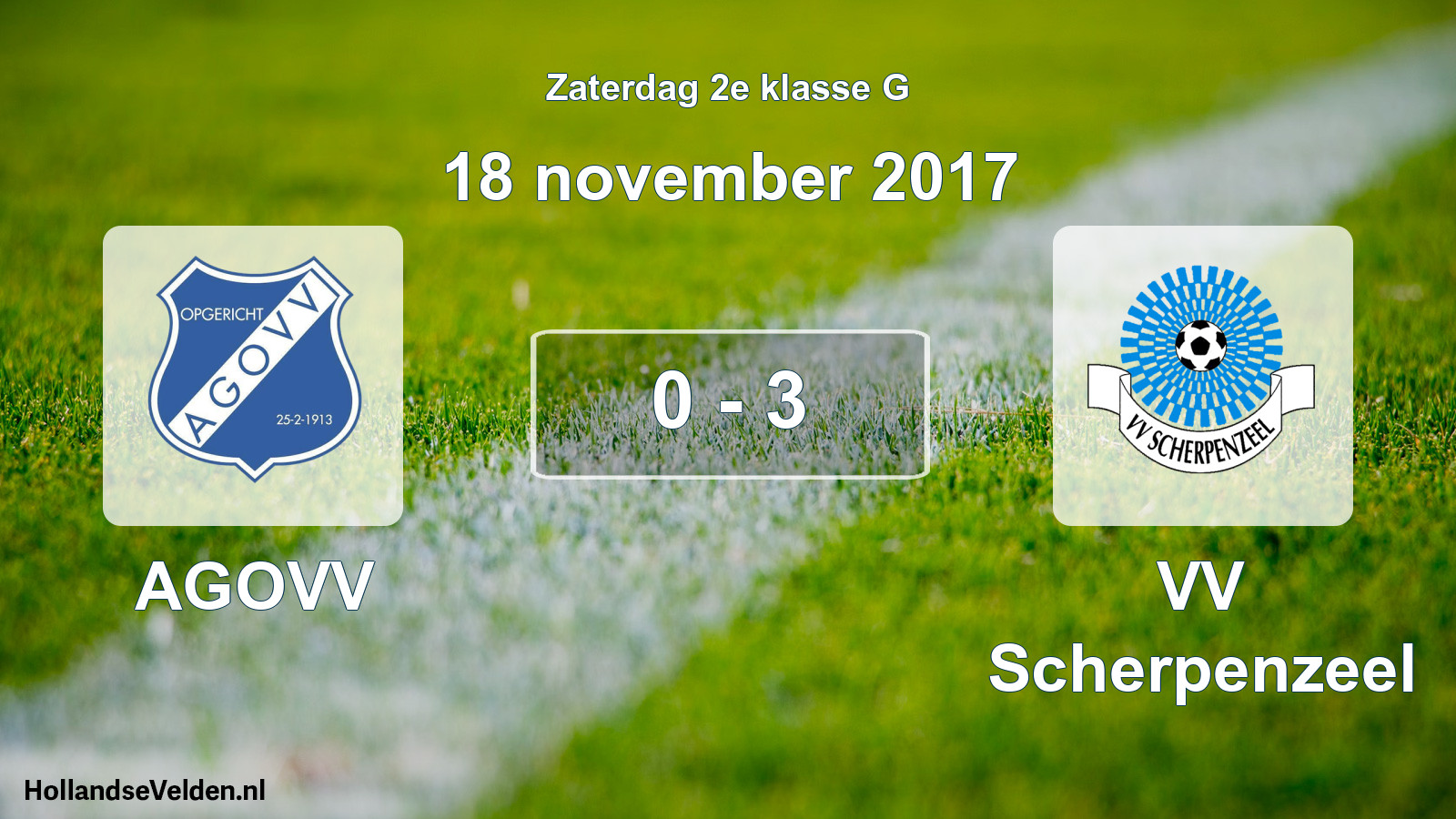 Total number of matches played: AGOVV - VV Scherpenzeel 0 - 3 (18 November 2017)