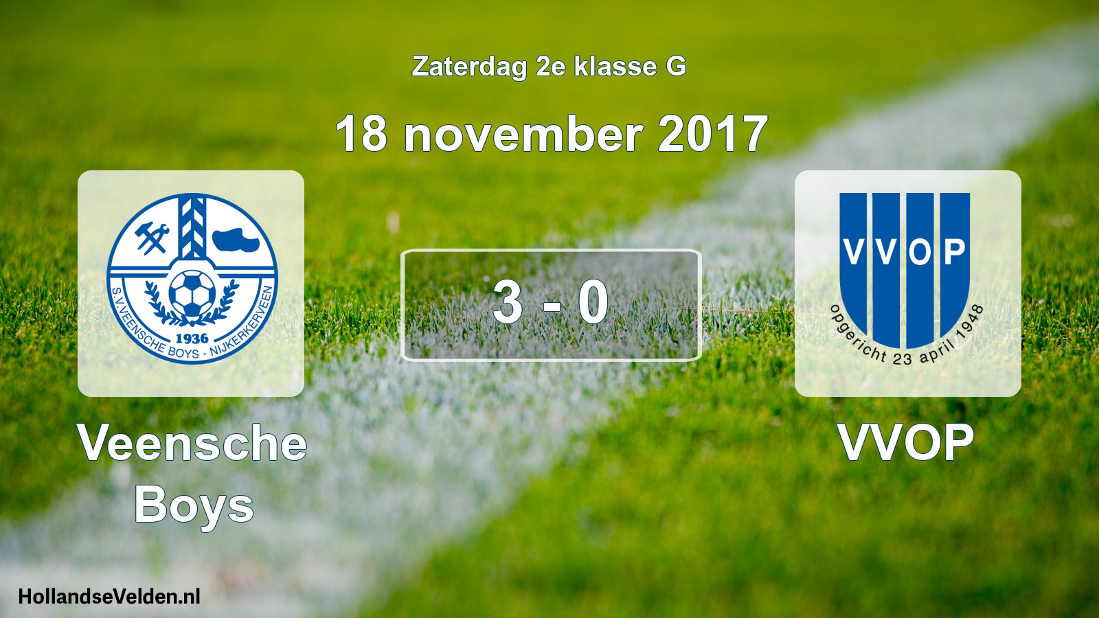 Total number of matches played: Veensche Boys - VVOP 3 - 0 (18 November 2017)