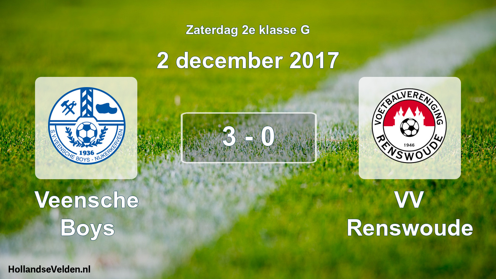 Total number of matches played: Veensche Boys - VV Renswoude 3 - 0 (2 December 2017)