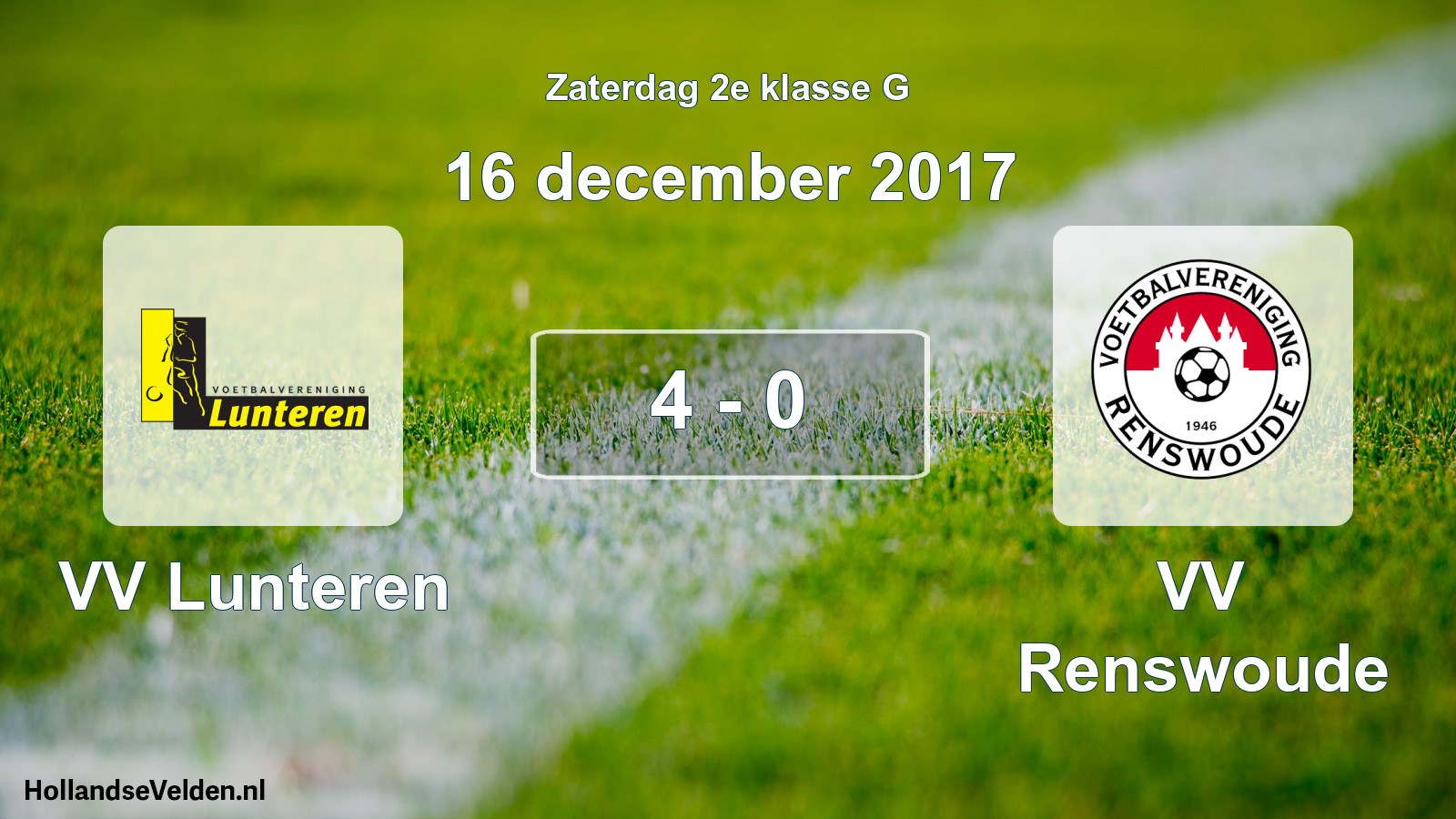 Total number of matches played: VV Lunteren - VV Renswoude 4 - 0 (16 December 2017)