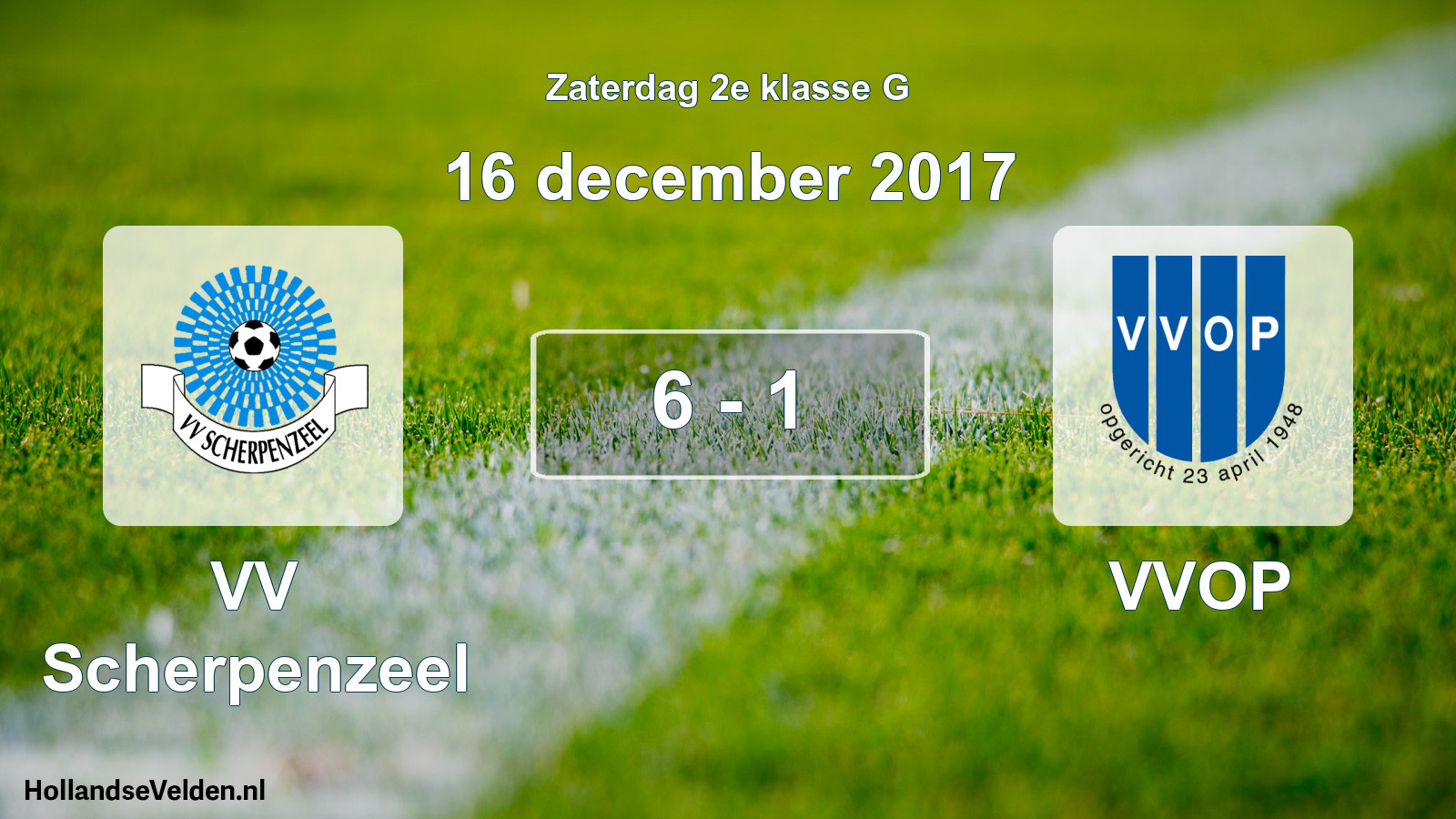 Total number of matches played: VV Scherpenzeel - VVOP 6 - 1 (16 December 2017)