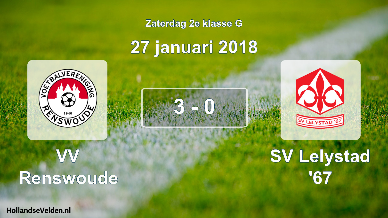 Total number of matches played: VV Renswoude - SV Lelystad '67 3 - 0 (27 January 2018)