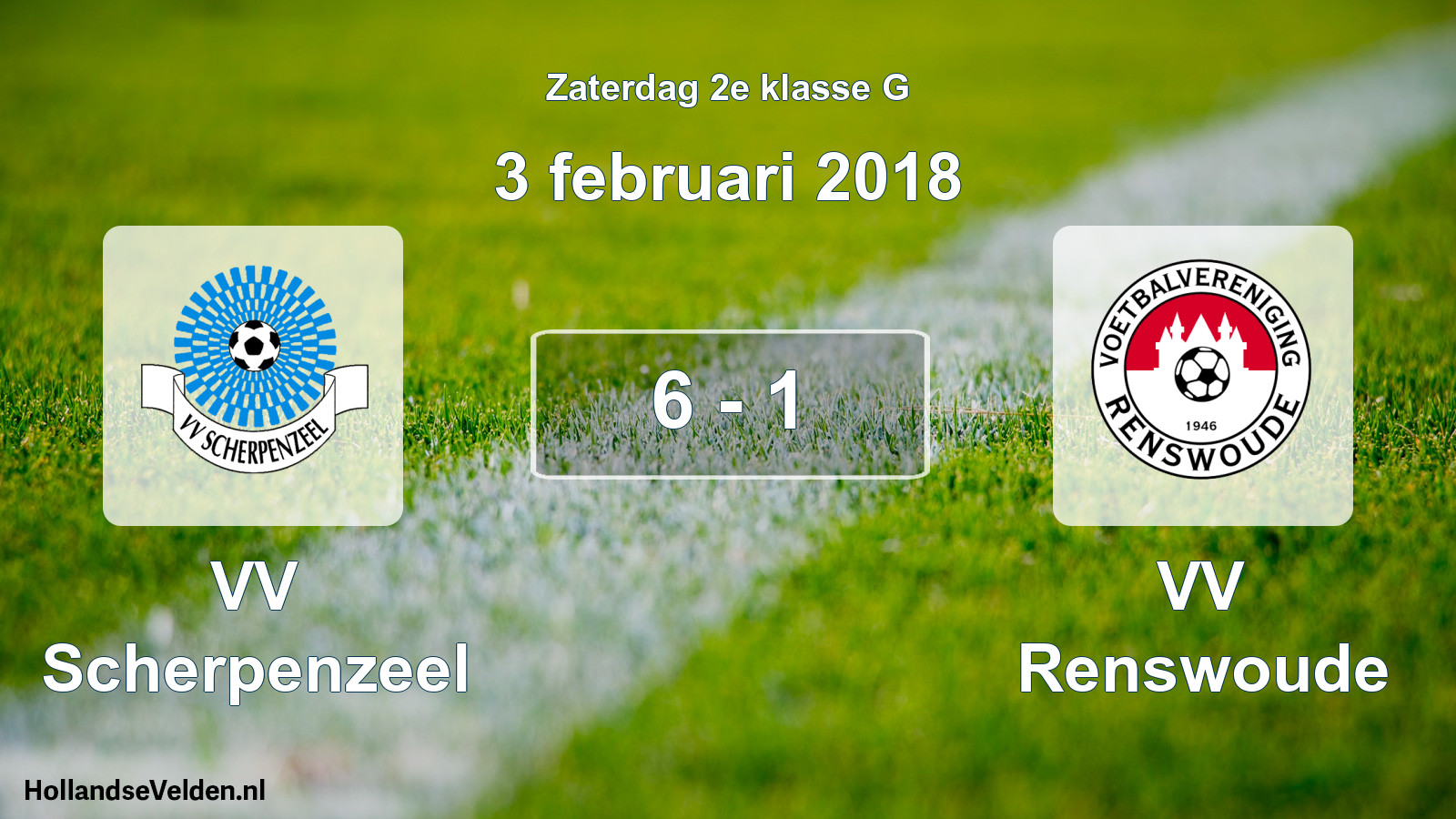 Total number of matches played: VV Scherpenzeel - VV Renswoude 6 - 1 (3 February 2018)