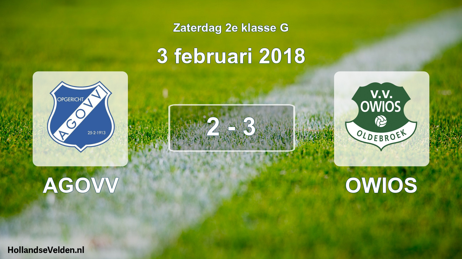 Total number of matches played: AGOVV - OWIOS 2 - 3 (3 February 2018)