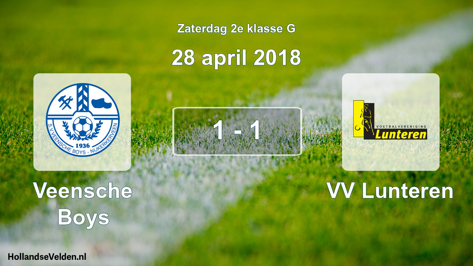 Total number of matches played: Veensche Boys - VV Lunteren 1 - 1 (28 April 2018)
