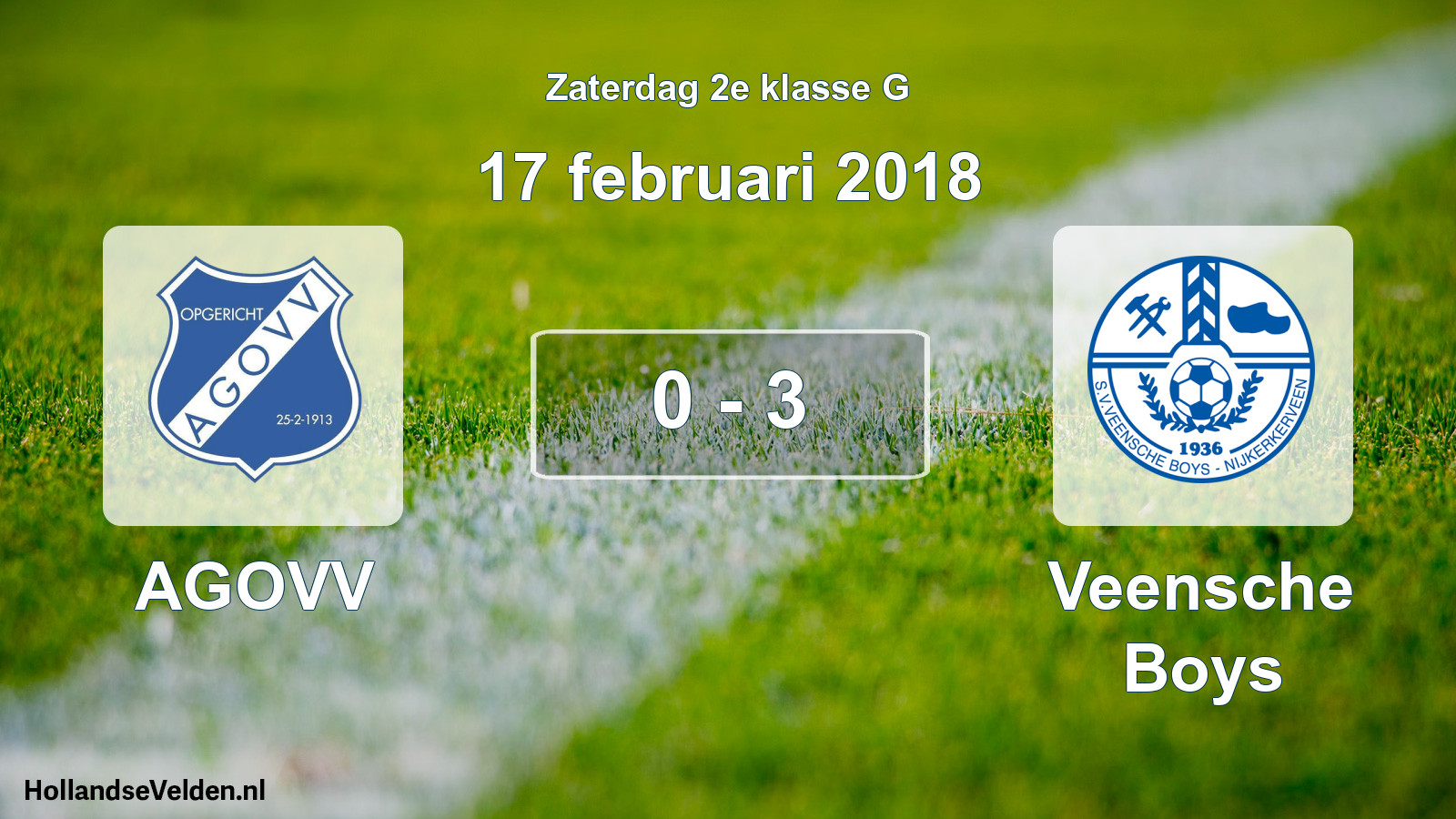 Total number of matches played: AGOVV - Veensche Boys 0 - 3 (17 February 2018)