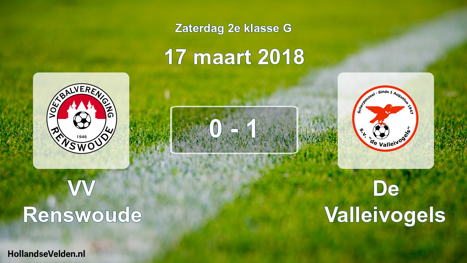 Total number of matches played: VV Renswoude - De Valleivogels 0 - 1 (17 March 2018)