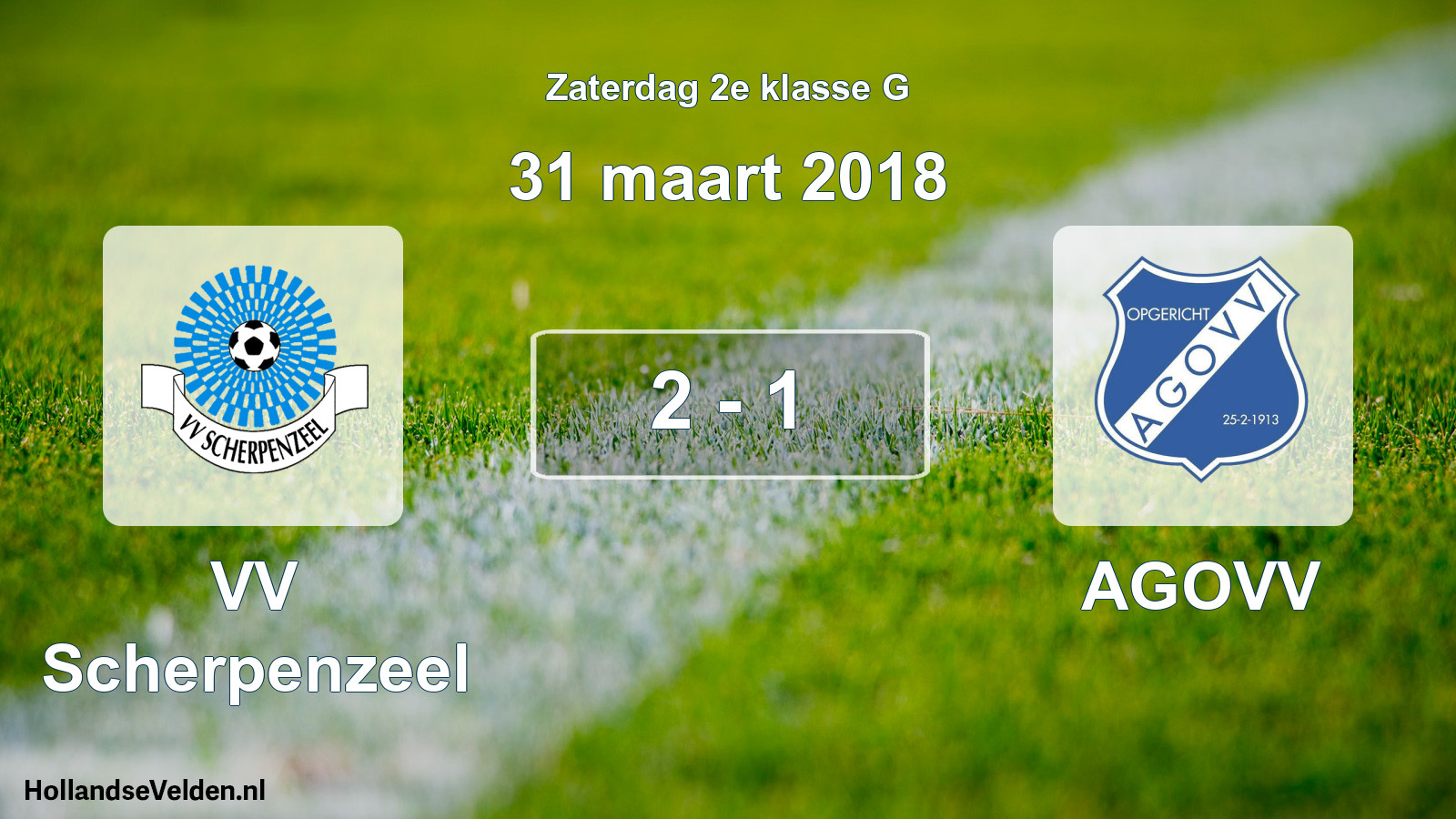 Total number of matches played: VV Scherpenzeel - AGOVV 2 - 1 (31 March 2018)