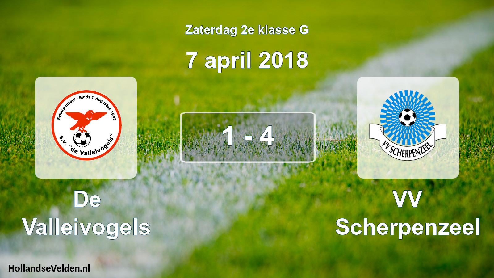 Total number of matches played: De Valleivogels - VV Scherpenzeel 1 - 4 (7 April 2018)