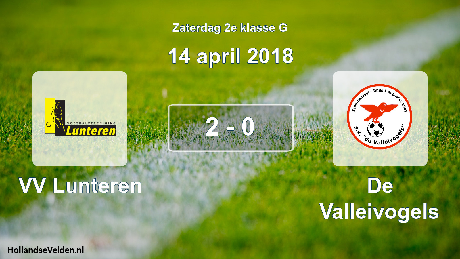 Total number of matches played: VV Lunteren - De Valleivogels 2 - 0 (14 April 2018)