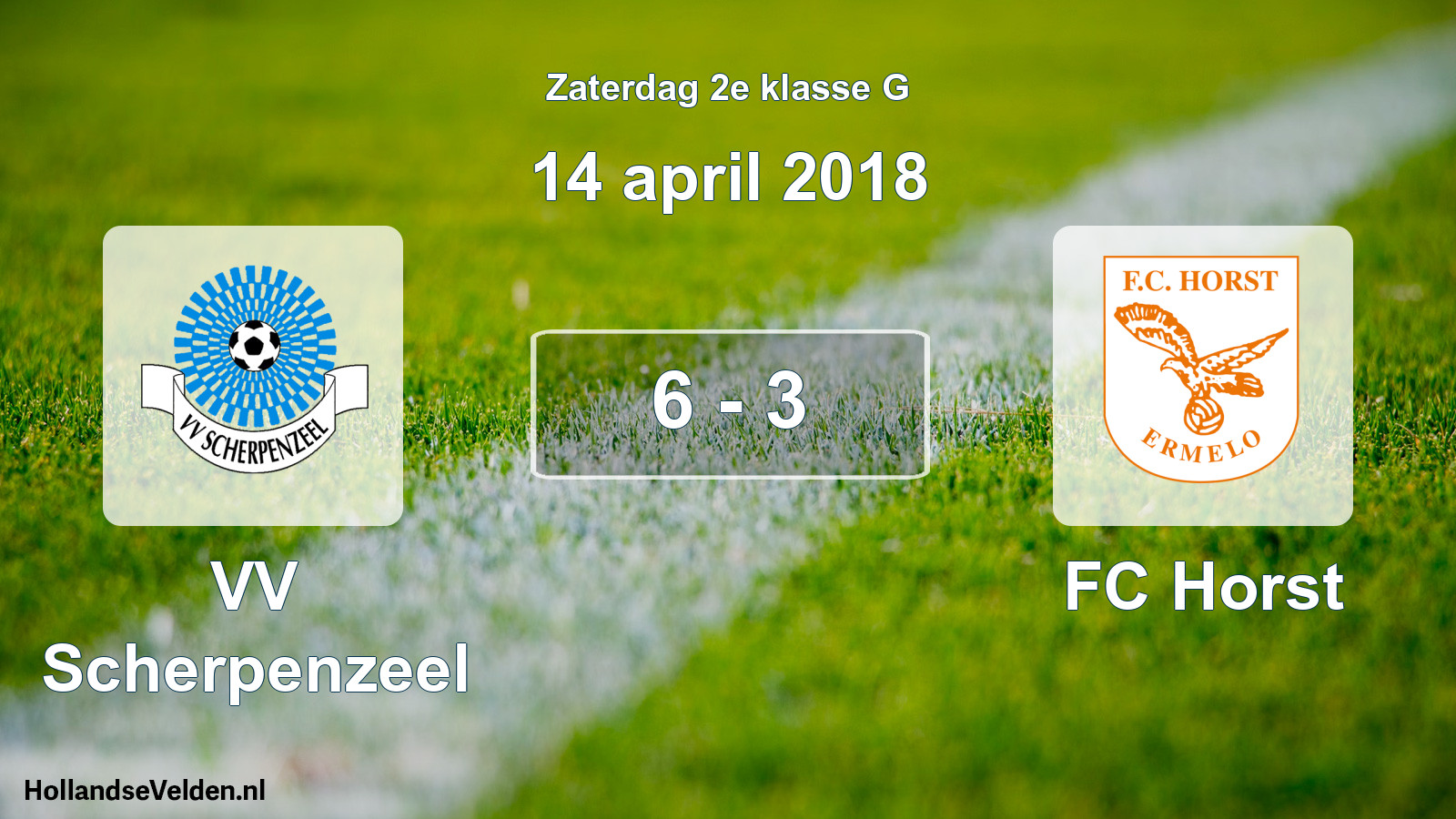 Total number of matches played: VV Scherpenzeel - FC Horst 6 - 3 (14 April 2018)