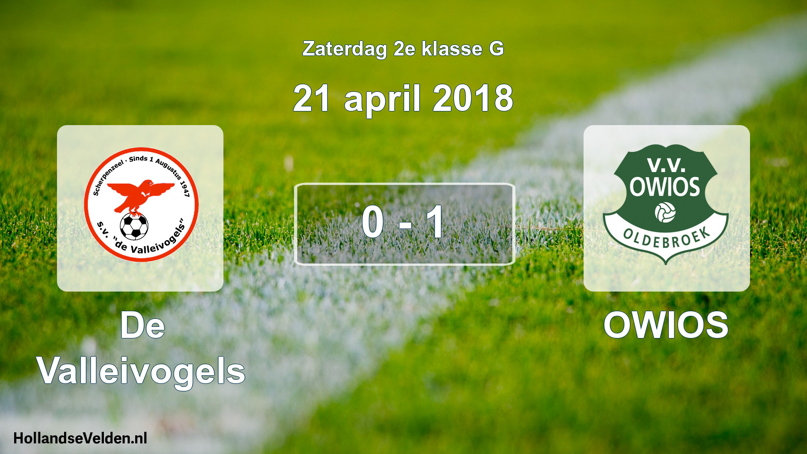 Total number of matches played: De Valleivogels - OWIOS 0 - 1 (21 April 2018)
