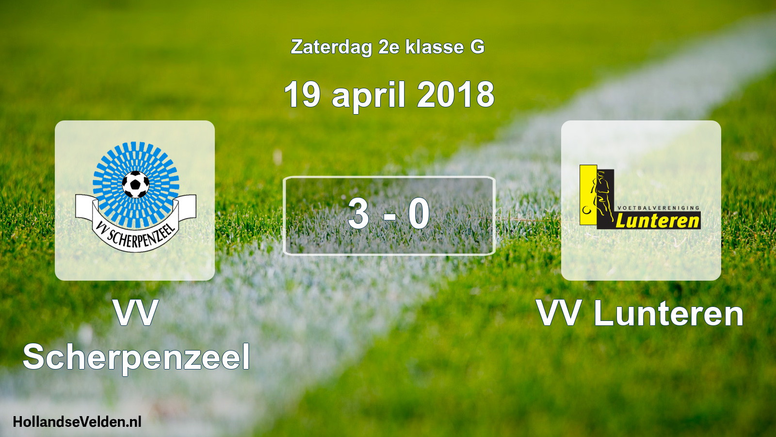 Total number of matches played: VV Scherpenzeel - VV Lunteren 3 - 0 (19 April 2018)