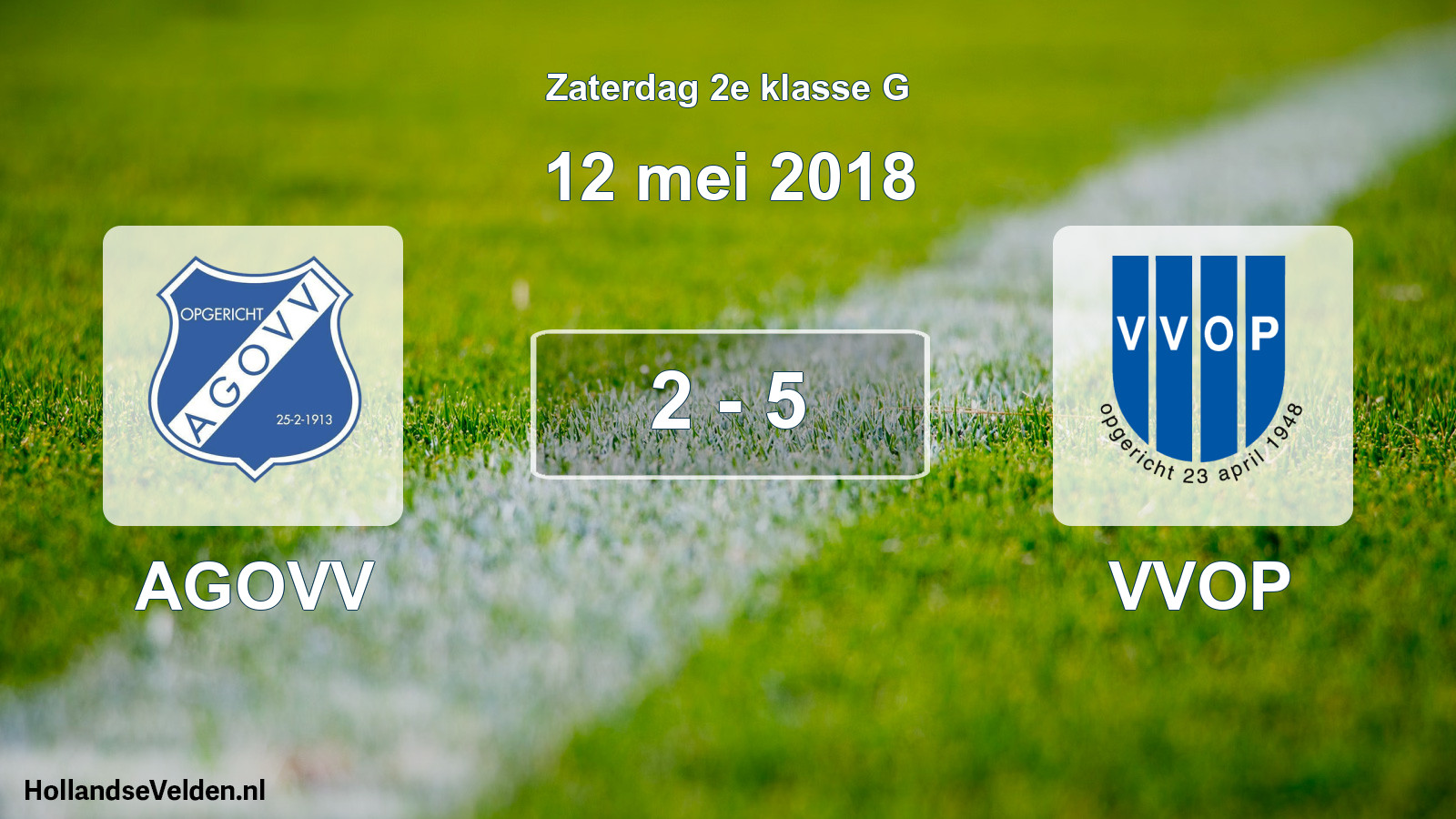 Total number of matches played: AGOVV - VVOP 2 - 5 (12 May 2018)