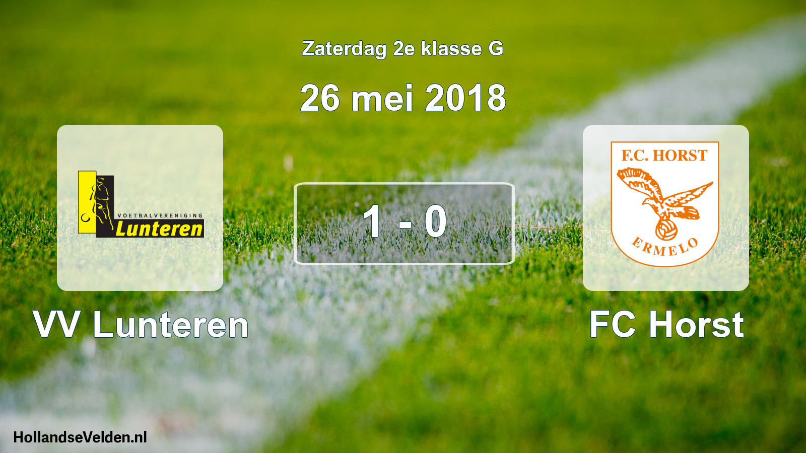Total number of matches played: VV Lunteren - FC Horst 1 - 0 (26 May 2018)
