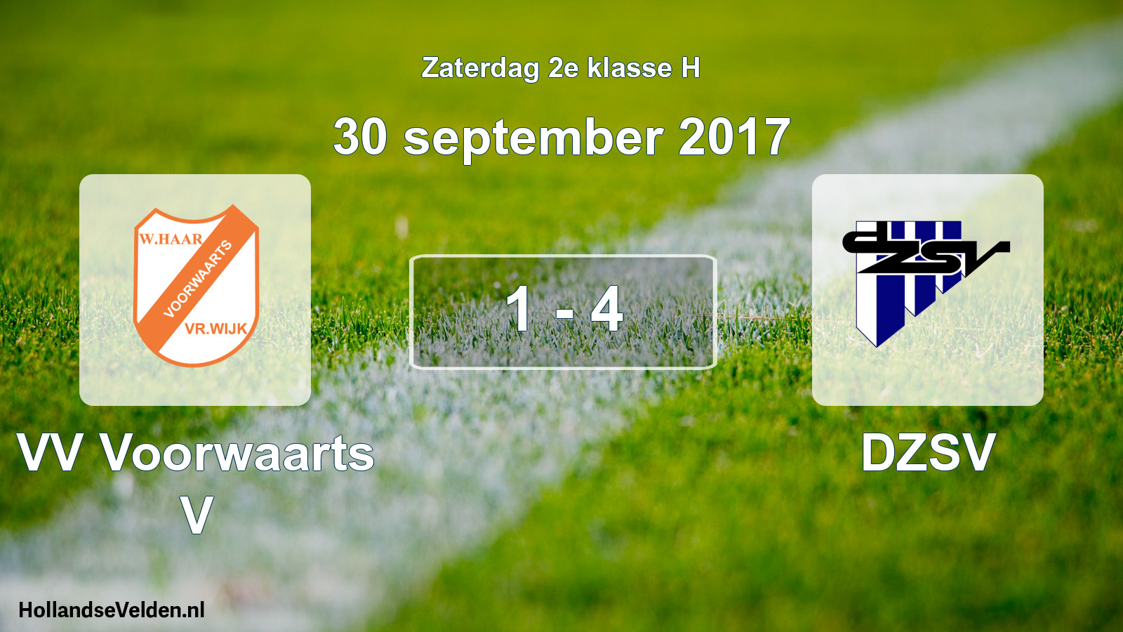 Total number of matches played: VV Voorwaarts V - DZSV 1 - 4 (30 September 2017)