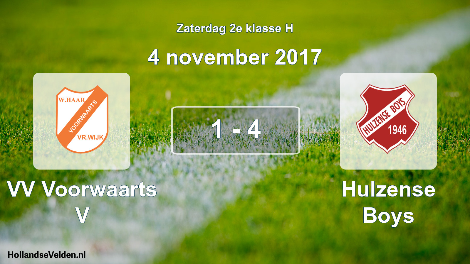 Total number of matches played: VV Voorwaarts V - Hulzense Boys 1 - 4 (4 November 2017)