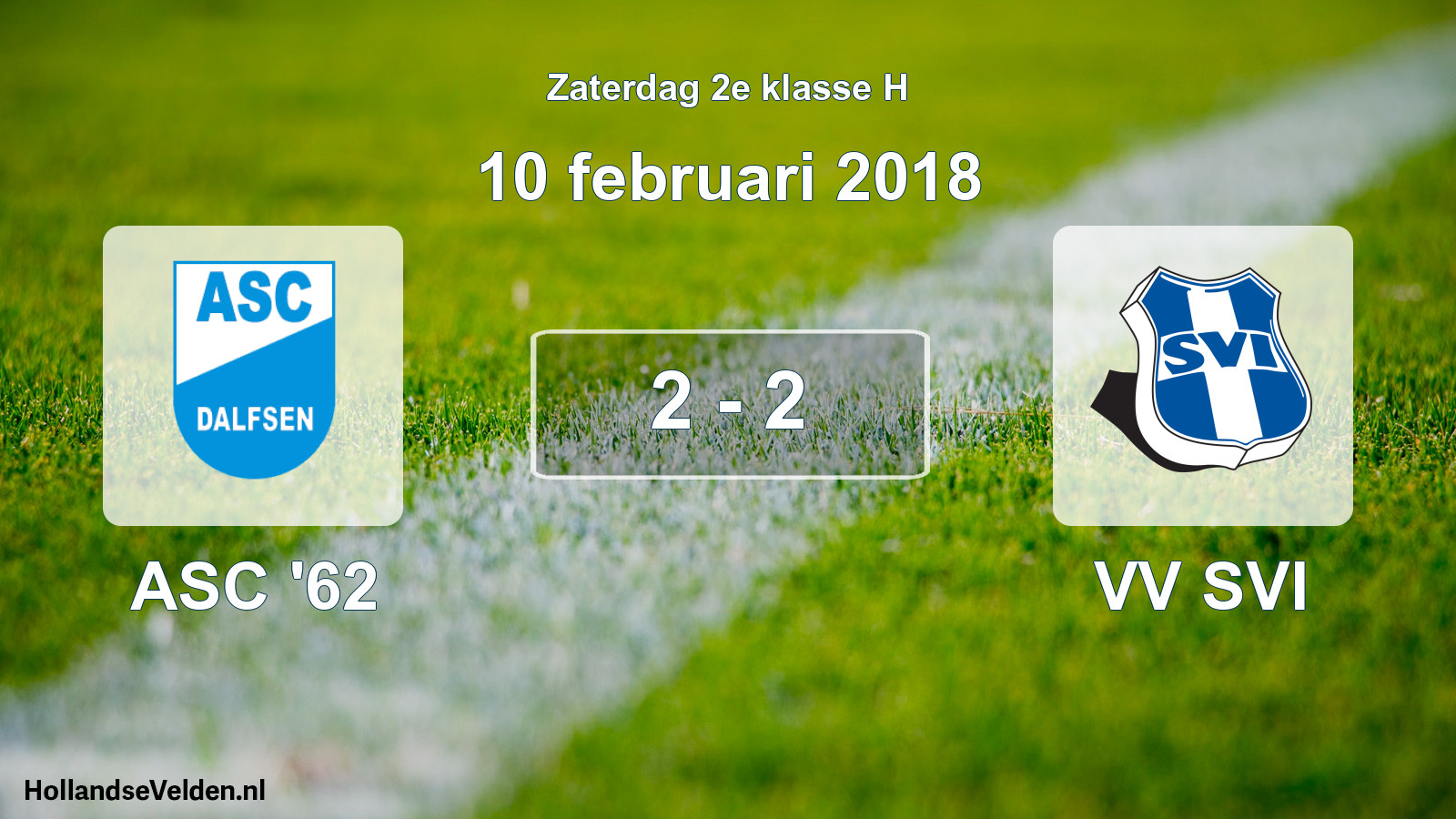 Total number of matches played: ASC '62 - VV SVI 2 - 2 (10 February 2018)