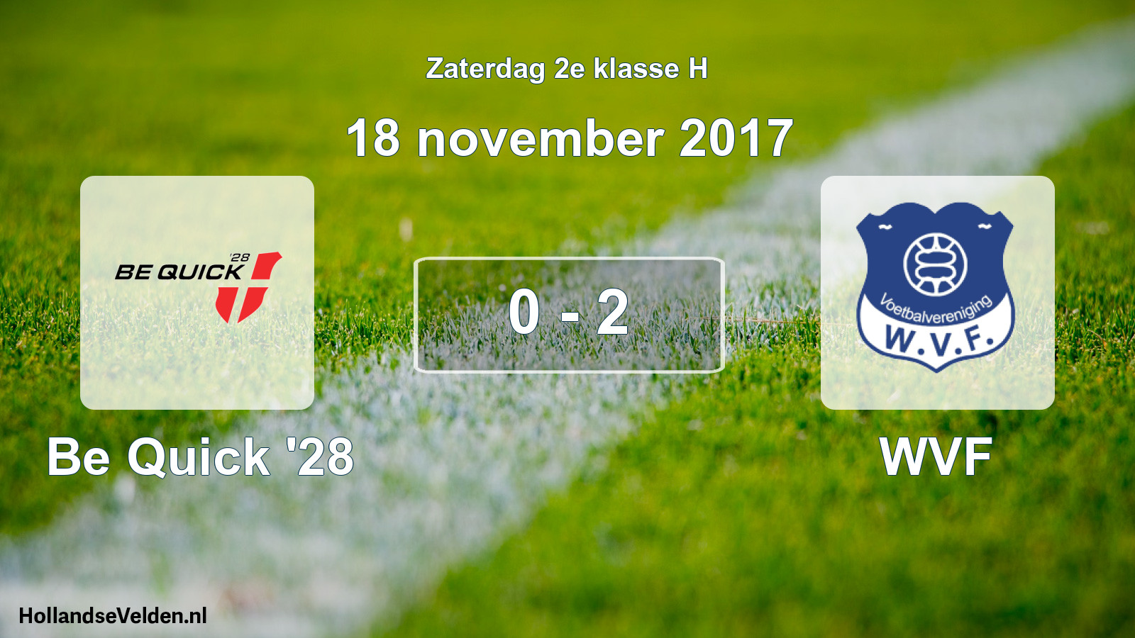 Total number of matches played: Be Quick '28 - WVF 0 - 2 (18 November 2017)