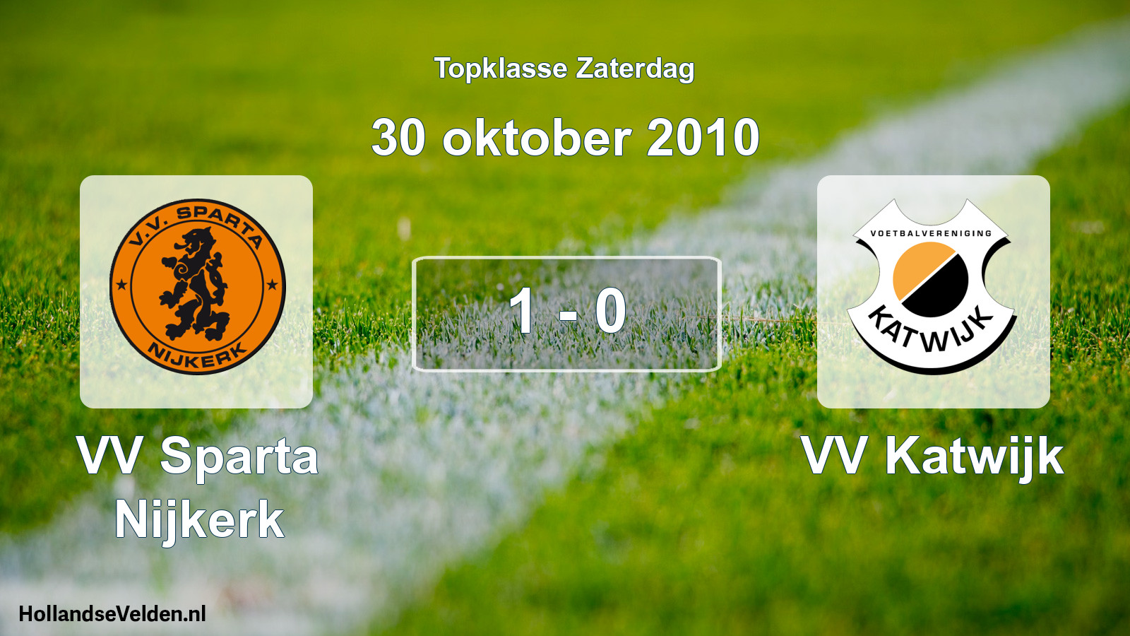 Total number of matches played: VV Sparta Nijkerk - VV Katwijk 1 - 0 (30 October 2010)