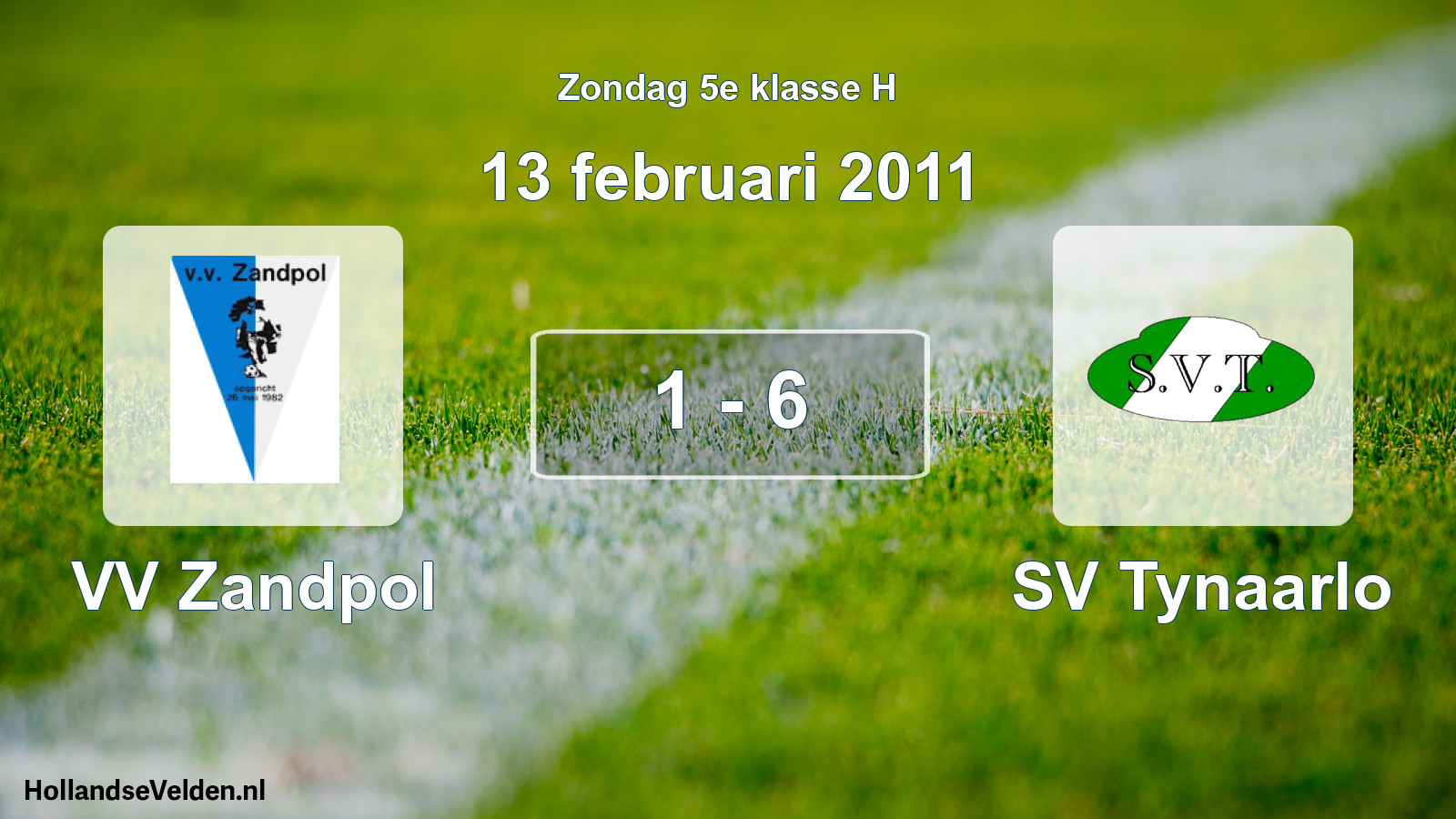 Total number of matches played: VV Zandpol - SV Tynaarlo 1 - 6 (13 February 2011)