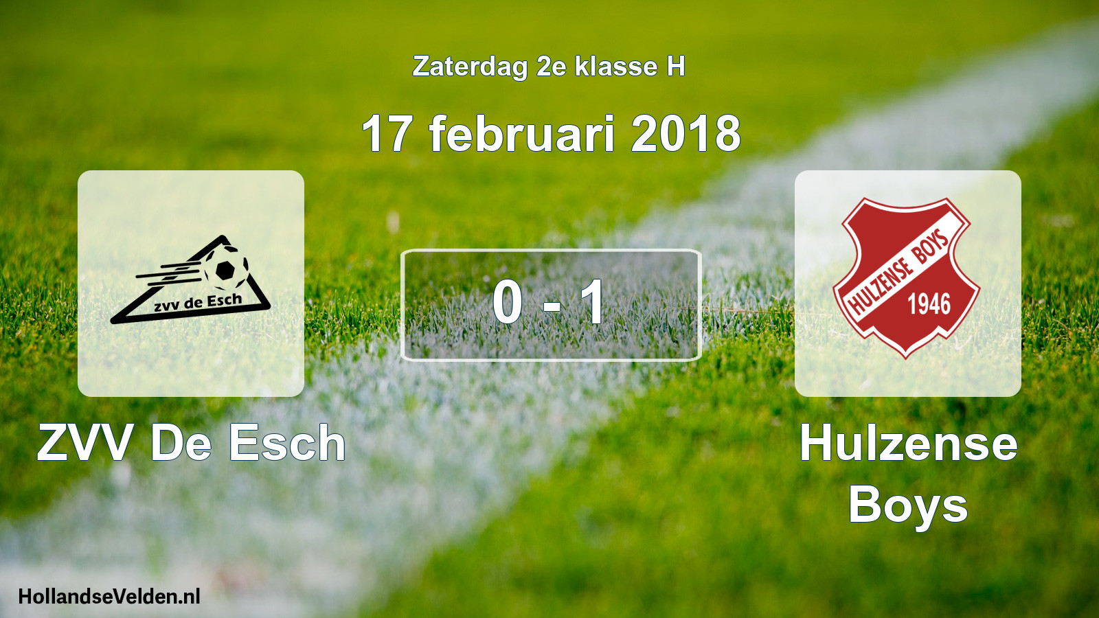 Total number of matches played: ZVV De Esch - Hulzense Boys 0 - 1 (17 February 2018)