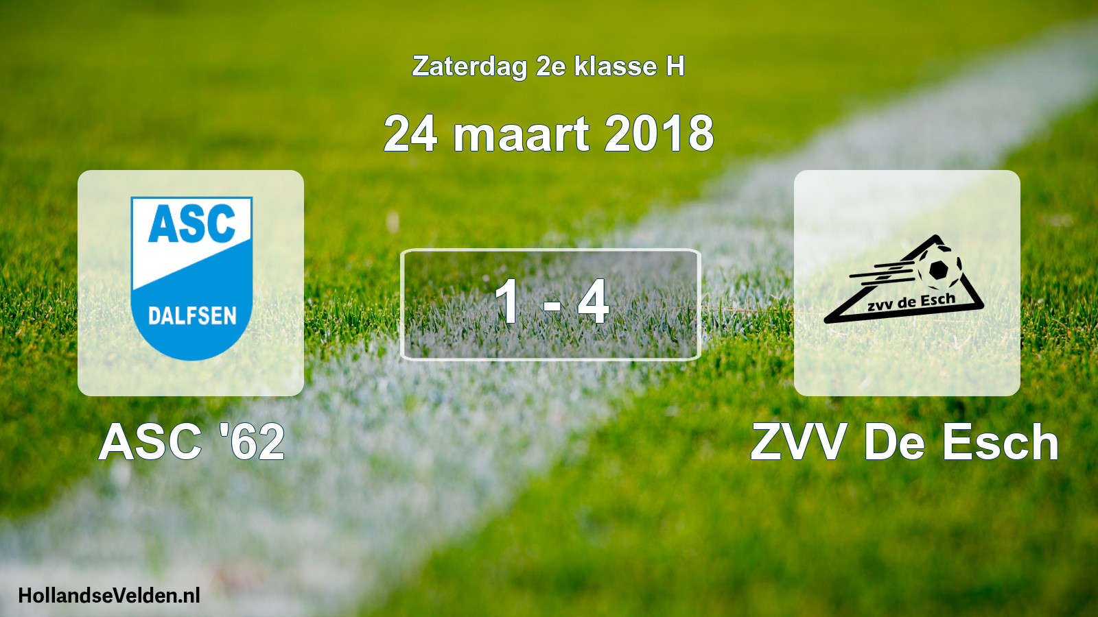Total number of matches played: ASC '62 - ZVV De Esch 1 - 4 (24 March 2018)