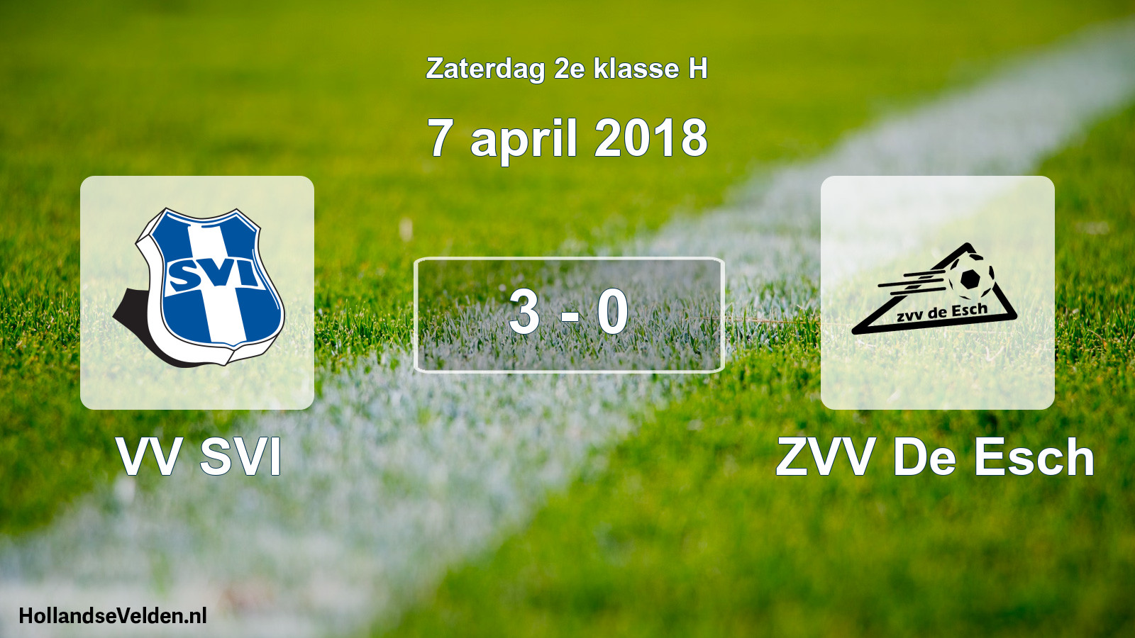 Total number of matches played: VV SVI - ZVV De Esch 3 - 0 (7 April 2018)