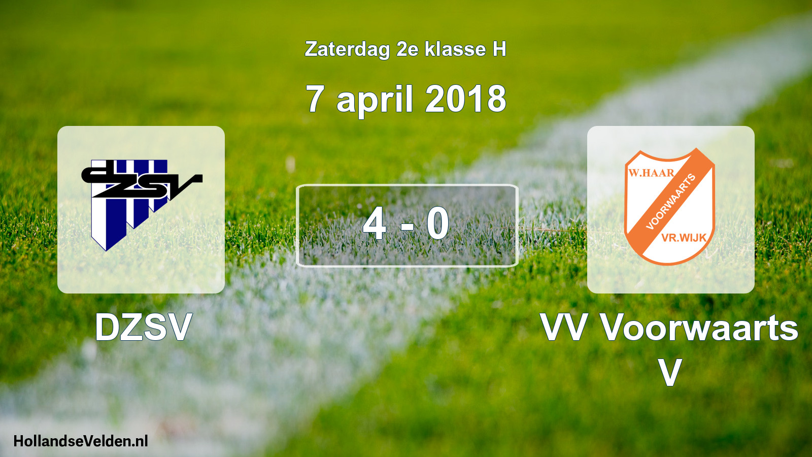 Total number of matches played: DZSV - VV Voorwaarts V 4 - 0 (7 April 2018)