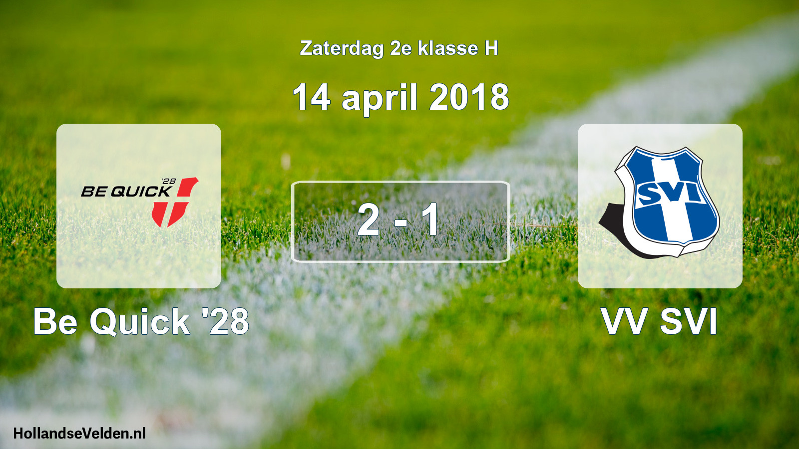 Total number of matches played: Be Quick '28 - VV SVI 2 - 1 (14 April 2018)
