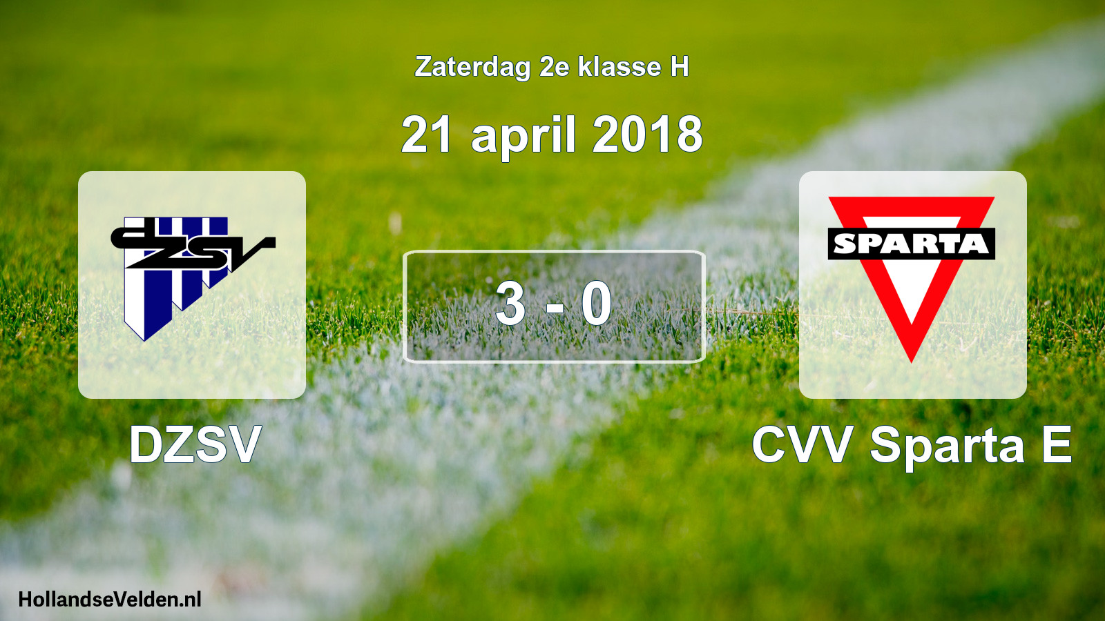 Total number of matches played: DZSV - CVV Sparta E 3 - 0 (21 April 2018)